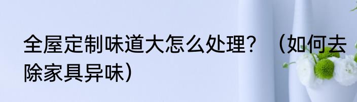 全屋定制味道大怎么处理？（如何去除家具异味）
