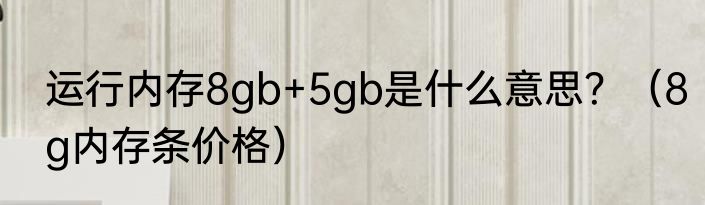 运行内存8gb+5gb是什么意思？（8g内存条价格）
