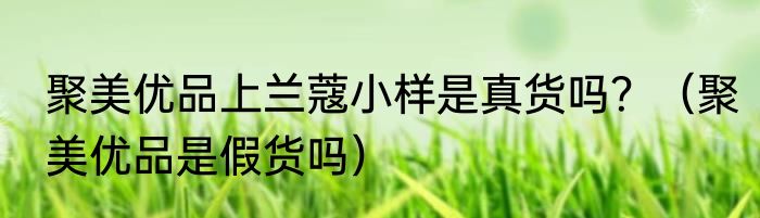 聚美优品上兰蔻小样是真货吗？（聚美优品是假货吗）