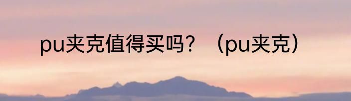 pu夹克值得买吗？（pu夹克）