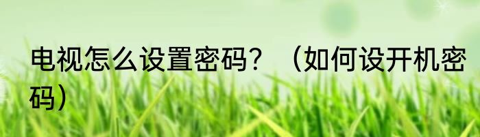 电视怎么设置密码？（如何设开机密码）