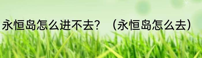 永恒岛怎么进不去？（永恒岛怎么去）