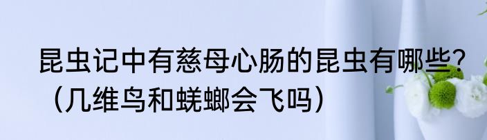 昆虫记中有慈母心肠的昆虫有哪些？（几维鸟和蜣螂会飞吗）
