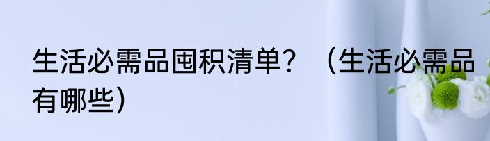 生活必需品囤积清单？（生活必需品有哪些）
