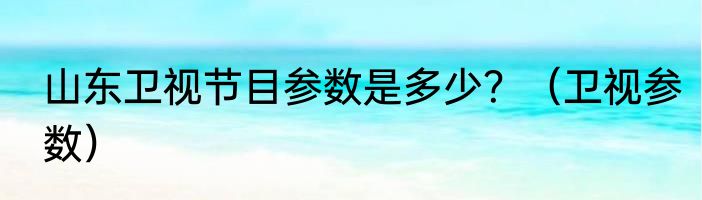 山东卫视节目参数是多少？（卫视参数）