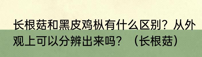 长根菇和黑皮鸡枞有什么区别？从外观上可以分辨出来吗？（长根菇）