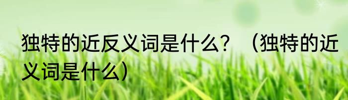 独特的近反义词是什么？（独特的近义词是什么）