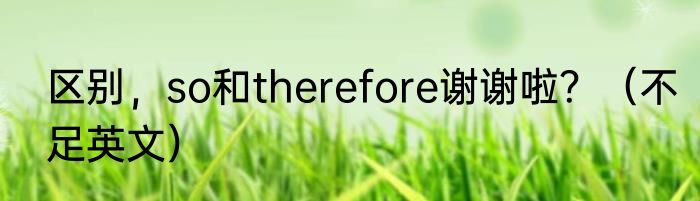 区别，so和therefore谢谢啦？（不足英文）