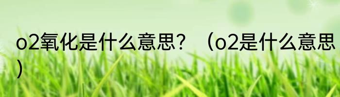 o2氧化是什么意思？（o2是什么意思）
