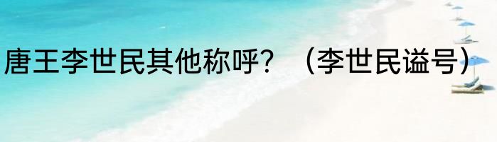 唐王李世民其他称呼？（李世民谥号）