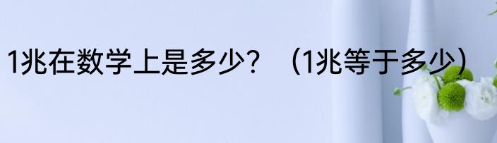 1兆在数学上是多少?(1兆等于多少)