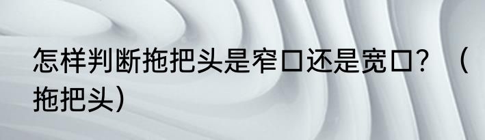 怎样判断拖把头是窄口还是宽口？（拖把头）