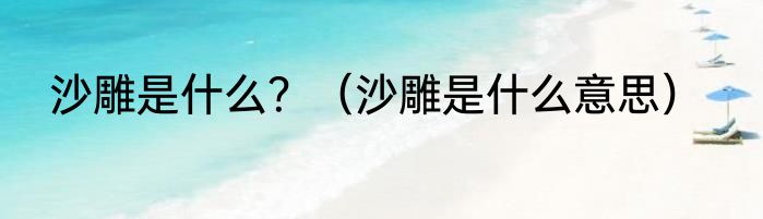 沙雕是什么？（沙雕是什么意思）