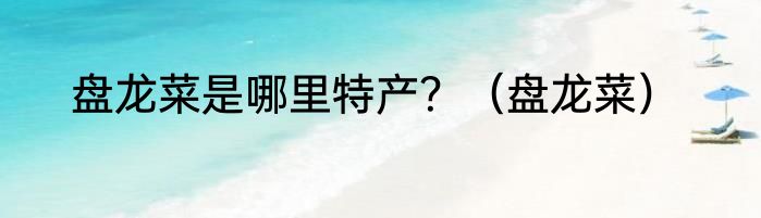 盘龙菜是哪里特产？（盘龙菜）