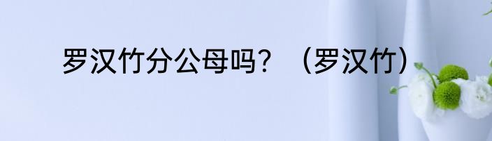 罗汉竹分公母吗？（罗汉竹）