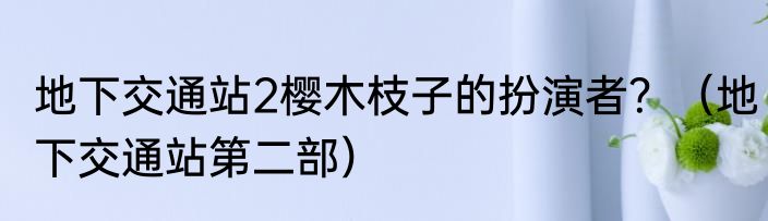 地下交通站2樱木枝子的扮演者？（地下交通站第二部）