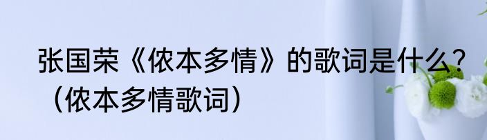 张国荣《侬本多情》的歌词是什么？（侬本多情歌词）