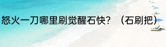怒火一刀哪里刷觉醒石快？（石刷把）