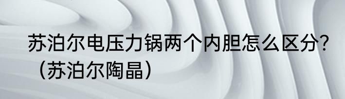 苏泊尔电压力锅两个内胆怎么区分？（苏泊尔陶晶）