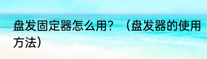 盘发固定器怎么用？（盘发器的使用方法）