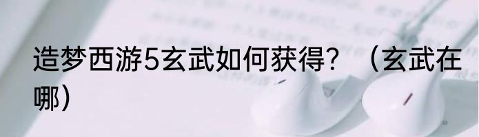 造梦西游5玄武如何获得？（玄武在哪）
