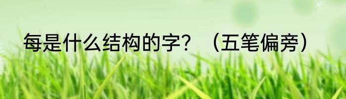 每是什么结构的字？（五笔偏旁）