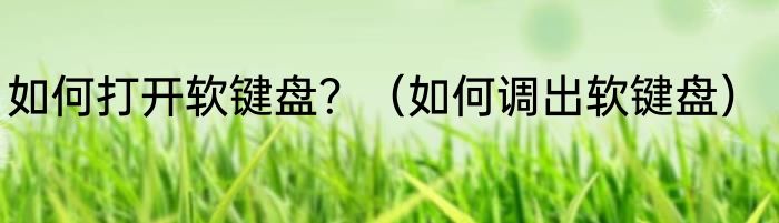如何打开软键盘？（如何调出软键盘）