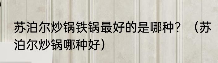 苏泊尔炒锅铁锅最好的是哪种？（苏泊尔炒锅哪种好）