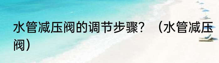 水管减压阀的调节步骤？（水管减压阀）
