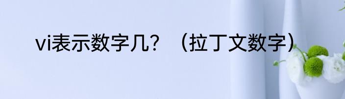 vi表示数字几？（拉丁文数字）