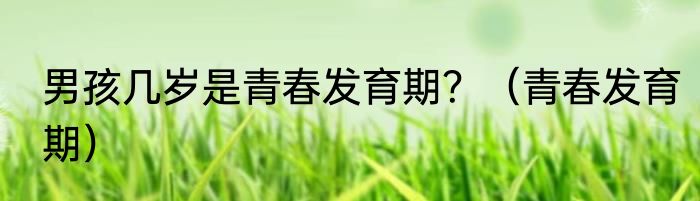 男孩几岁是青春发育期？（青春发育期）