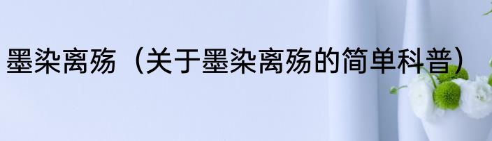 墨染离殇（关于墨染离殇的简单科普）