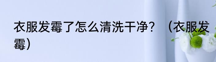 衣服发霉了怎么清洗干净？（衣服发霉）