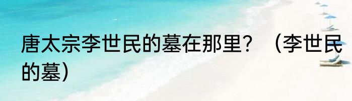 唐太宗李世民的墓在那里？（李世民的墓）