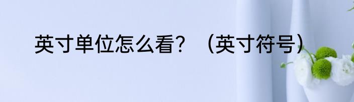 英寸单位怎么看？（英寸符号）