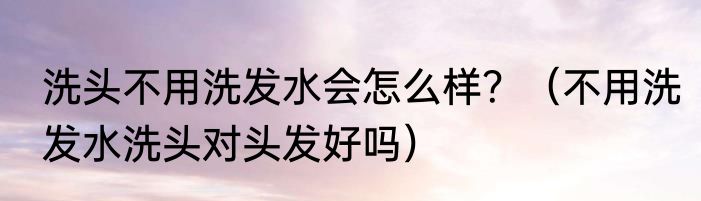 洗头不用洗发水会怎么样？（不用洗发水洗头对头发好吗）