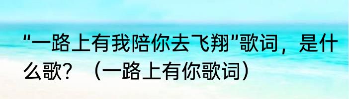“一路上有我陪你去飞翔”歌词，是什么歌？（一路上有你歌词）