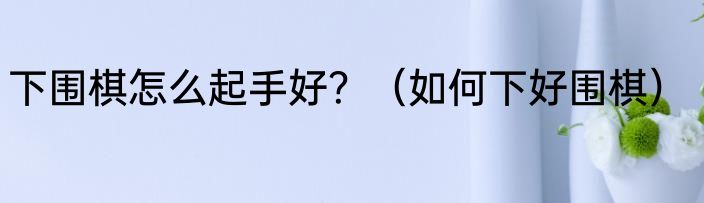 下围棋怎么起手好？（如何下好围棋）