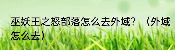 巫妖王之怒部落怎么去外域？（外域怎么去）