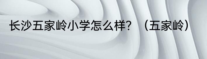 长沙五家岭小学怎么样？（五家岭）