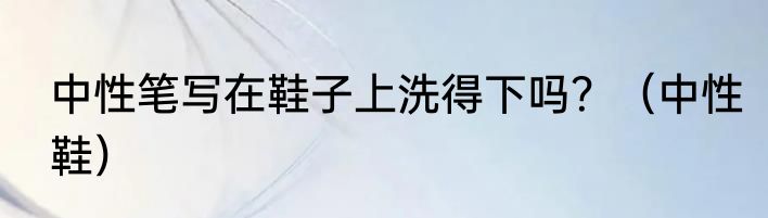 中性笔写在鞋子上洗得下吗？（中性鞋）