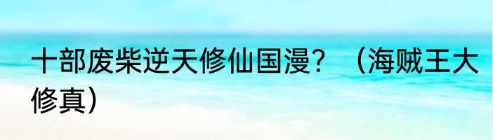 十部废柴逆天修仙国漫？（海贼王大修真）