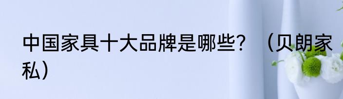 中国家具十大品牌是哪些？（贝朗家私）