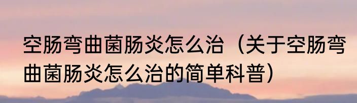 空肠弯曲菌肠炎怎么治（关于空肠弯曲菌肠炎怎么治的简单科普）