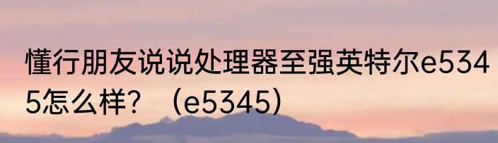 懂行朋友说说处理器至强英特尔e5345怎么样？（e5345）