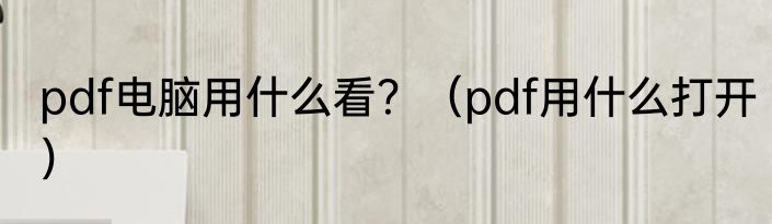 pdf电脑用什么看？（pdf用什么打开）
