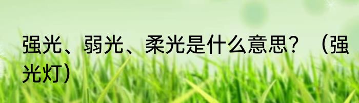 强光、弱光、柔光是什么意思？（强光灯）