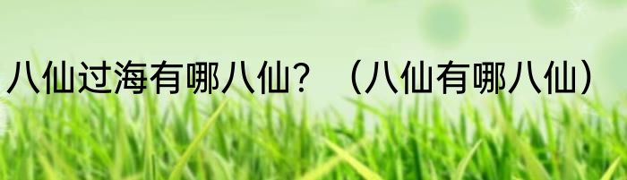 八仙过海有哪八仙？（八仙有哪八仙）