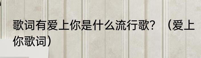歌词有爱上你是什么流行歌？（爱上你歌词）