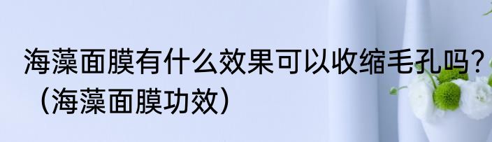 海藻面膜有什么效果可以收缩毛孔吗？（海藻面膜功效）